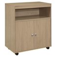thumbnail image 2 of - Microwave Kitchen Cart, 2-Door Accent Storage Cabinet (Beech), 2 of 2