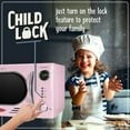 thumbnail image 3 of Nostalgia 1.1 cu ft Retro Microwave Oven, 1000W Countertop Microwave Oven with Digital Clock, Pink, 3 of 7