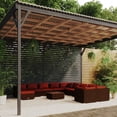 thumbnail image 1 of vidaXL 12 Piece Garden Lounge Set with Cushions Poly Rattan Brown, 1 of 5