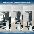thumbnail image 3 of VIVO Black Clamp-on Height Adjustable Keyboard and Mouse Under Desk Slider Tray, 3 of 9