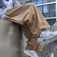 thumbnail image 5 of TNOBHG Men Straight Leg Pants Men Corduroy Pants Straight Leg Japanese Retro Style Elastic Waist Drawstring Loose Fit Trousers, 5 of 8