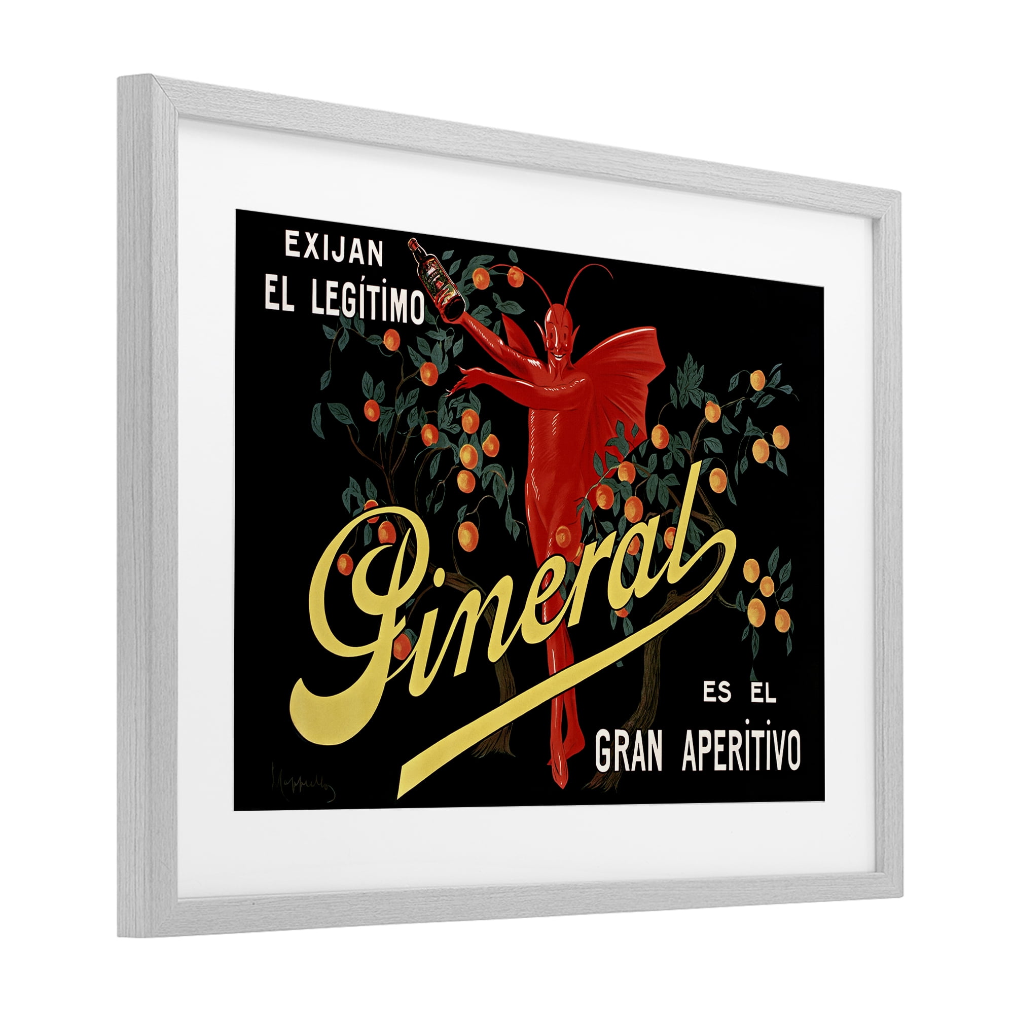 Stupell Industries Aperitif Poster with Character Gray Framed Print Under Glass, design by Leonetto Cappiello