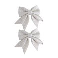 thumbnail image 1 of Gold Powder Bow Ribbon Ornament Window Holiday Dress Up Ornament, 1 of 8