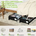 thumbnail image 2 of Under Bed Storage with Wheels, XXL 60L Under the Bed Storage Bins, Underbed Storage Containers with Lids & Label, Rolling Metal Drawer for Shoes, Clothes, Books, Toys (4-Pack Black), 2 of 12