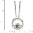 thumbnail image 4 of Sterling Silver Rh Plated White Ice .05Ct. Diamond & Citrine W/2In Ext Neck (Width 1.25) (Length 18) - Jbsp, 4 of 5
