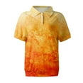 thumbnail image 3 of NAMTYQX Womens Summer Tops Short Sleeve Slacking Soft Trendy Womens Polo Shirts Lapel Orange Size L, 3 of 5