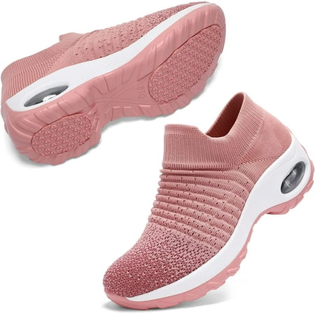 

Yazi Slip On Breathe Mesh Walking Shoes Women Fashion Sneakers Comfort Wedge Platform Loafers