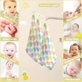 thumbnail image 3 of Dreamtimes Colorful Rubber Duck Pattern Baby Muslin Washcloths Face Towel, Burp Cloths Cotton Wipes 5 PCS Infant Wash Cloth for Newborn Boys Girls 12x12 inches, 3 of 7