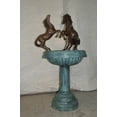 thumbnail image 5 of Nifao Three Horses Outdoor Fountain Statue on Tray Base, Bronze Garden Water Feature Sculpture – Garden Outdoor Decor Sculpture, 30"L x 30"W x 51"H, 5 of 10