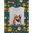 thumbnail image 3 of Corgi Peeking Out T-Shirt Men -Image by Shutterstock, Male Small, 3 of 4