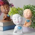 thumbnail image 2 of Flower Vase Lovely Large Capacity Reusable Resin Coffee Girl Plant Holder Household Supplies, 2 of 6
