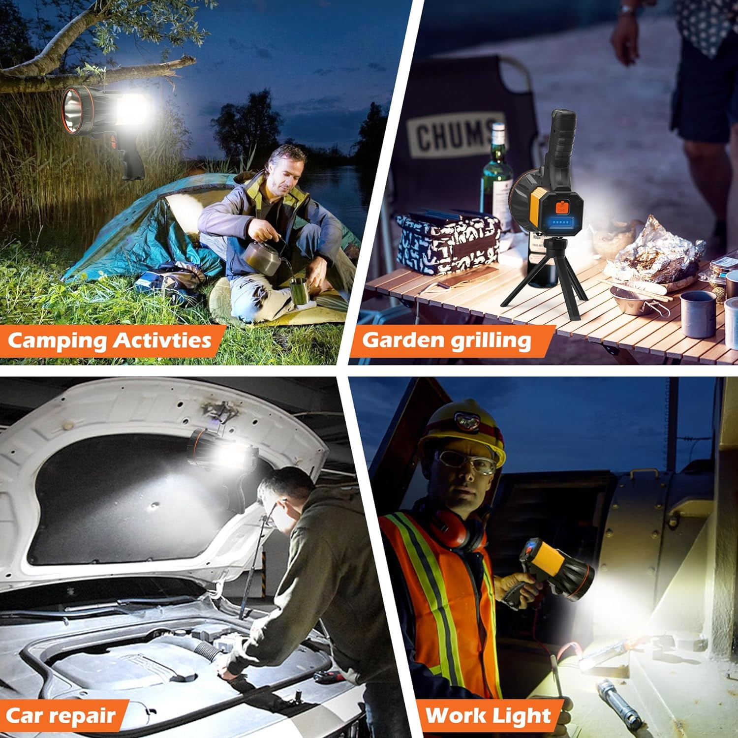 KOMI 2024 Spotlight LED 1,000,000 lm Flashlight