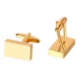 thumbnail image 2 of Gemelos rectangulares dorados brillantes para hombre – Gemelos de lujo para hombre con estilo elegante y excelente regalo – Seguro para pieles sensibles – Adecuado para todas las ocasiones, Oro Zefei Wu 9024735068204, 2 of 5