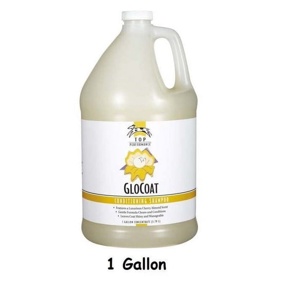 Professional Glo Coat Dog Shampoo Luxurious Shine Cherry Almond Scent Detangler (1 Gallon)