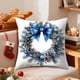 thumbnail image 5 of Uuiauoio Christmas Holiday Pillow Covers Linen Cushion Cases Santa Snowman Reindeer Pattern Decorative Throw Pillow for Sofa Bed Living Room Home Decor Festive Seasonal Accent, 5 of 6