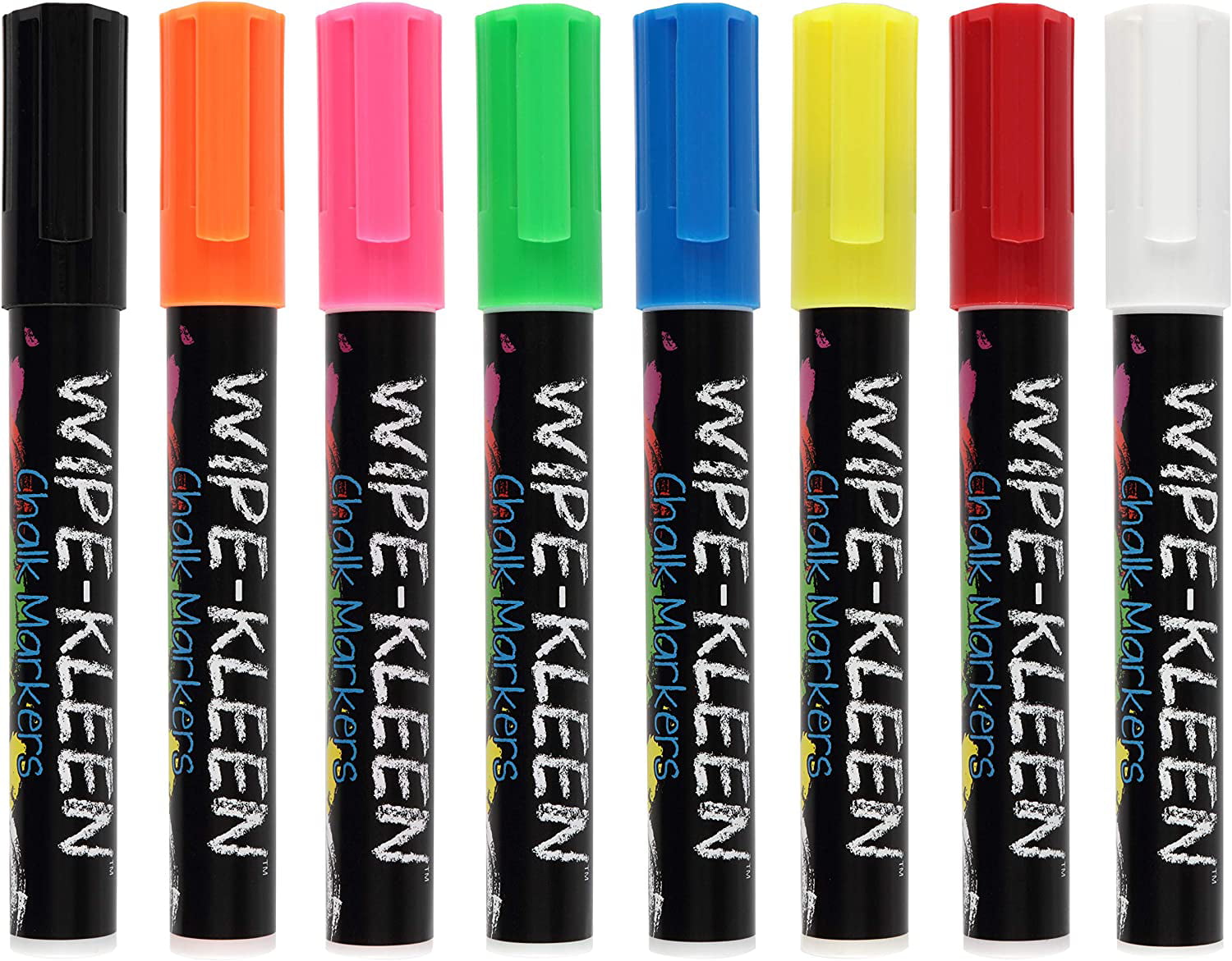 Creative Mark Wipe-Kleen Liquid Chalk Markers Pastel Color- Set of 8 - for  Bistro Signs, Blackboard, Whiteboard & Glass- Reversible Bullet or Chisel