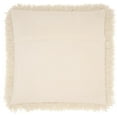 thumbnail image 2 of Mina Victory Yarn Shimmer Shag Modern Polyester Throw Pillow in Cream, 2 of 3