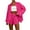 Hot Pink, variant on Simua Women's Cotton Outfit Set Casual Button Down Long Sleeve Shirt and Drawstring Shorts Pockets 2 Piece Lounge Set