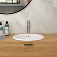 thumbnail image 4 of Vanity With Sink, 17"x15.5" White Semi-Recessed Ceramic Bathroom Sink - Countertop Vessel Design, White Bathroom Vanity,Ceramic Single Sink Vanity, Bath & Faucets Bathroom Vanities, 4 of 9