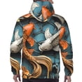 thumbnail image 7 of Cauagu Colorful Koi Fish Art for Men's Pullover Hooded Sweatshirt Athletic Casual Hoodie Aautumn Hoodie Sweatshirt for Men Pullover Casual Hooded Sweatshirt-4X-Large, 7 of 7