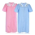thumbnail image 2 of JEFFRICO 2 Pack House Dresses for Women with Pockets - Lightweight Breathable Short Sleeve Muumuu & Nightgowns - Snap Front Housecoat and Dusters for Women, 2 of 4