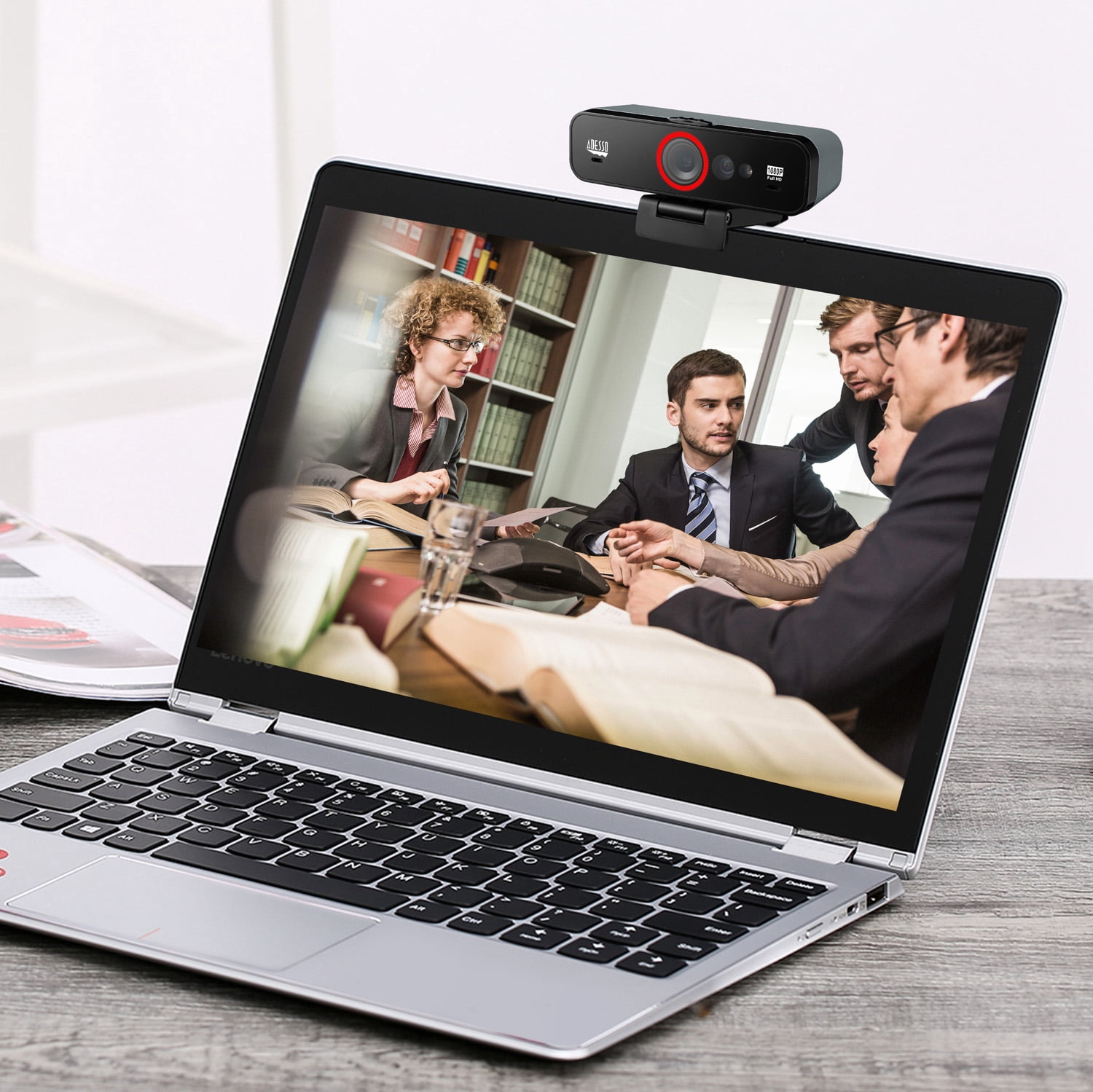 Adesso F1 True 1080P Webcam with Windows Hello, Computer Camera for PC Built-in Dual Microphone