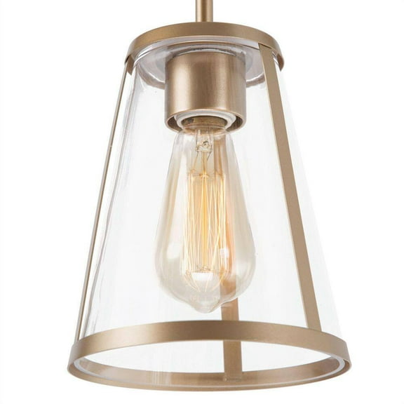 Open Box LNC 1-Light Gold Modern Pendant Lighting Contemporary Hanging Light Fixture with Clear Glass Shade for Kitchen Foyer Hallway