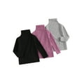 thumbnail image 1 of Gupgi Lot de 3 Chandails à Col Roulé pour Fille 1 2 3 4 5 6 Ans Tout-Petit Tricoté Chandail Uni Manches Longues Tricot Fin, 1 of 8