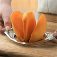 thumbnail image 5 of JilgTeok 3 Packs Stainless Steel Mango Slicer Peeler Cutter for Fruit Vegetable Peeling Knife Corer Dividers Non Slip Extra Large Mango Cutter Divider, 5 of 8