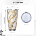 thumbnail image 3 of 20oz Car Cup Three-Piece Set Of Single Silver Edge No Smell Easy To Carry Heat Preservation For Daily Car Sports Travel Gold Marble_2, 3 of 8