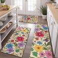 thumbnail image 2 of Pioneer Flower Floral Print Pattern Kitchen Rugs Sets Of 3,Kitchen Runner Rugs Non Skid Washable,Decorative Kitchen Floor Mats for Kitchen,Sink,Laundry,17"x30"+ 17"x47" + 17"x59", 2 of 6