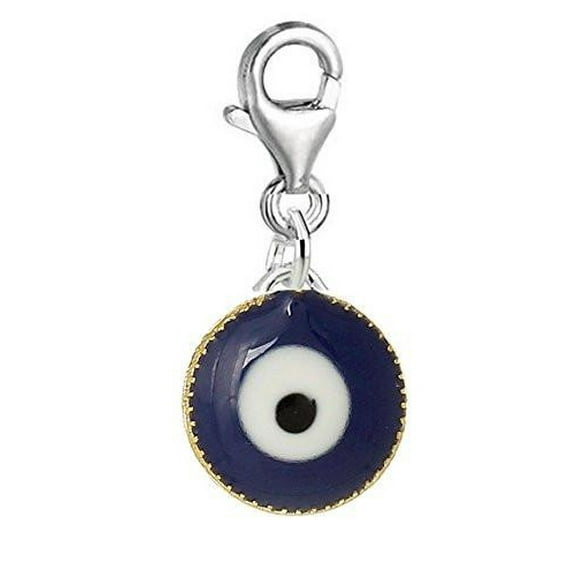 Evil Eye Hamsa Clip on Pendant Charm for Bracelet or Necklace
