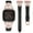 Black/Rose Pink, variant on Slim Leather, Versa 2/Versa/Versa Lite Smartwatch Watch Band, 5.3"-7.5", Diamonds