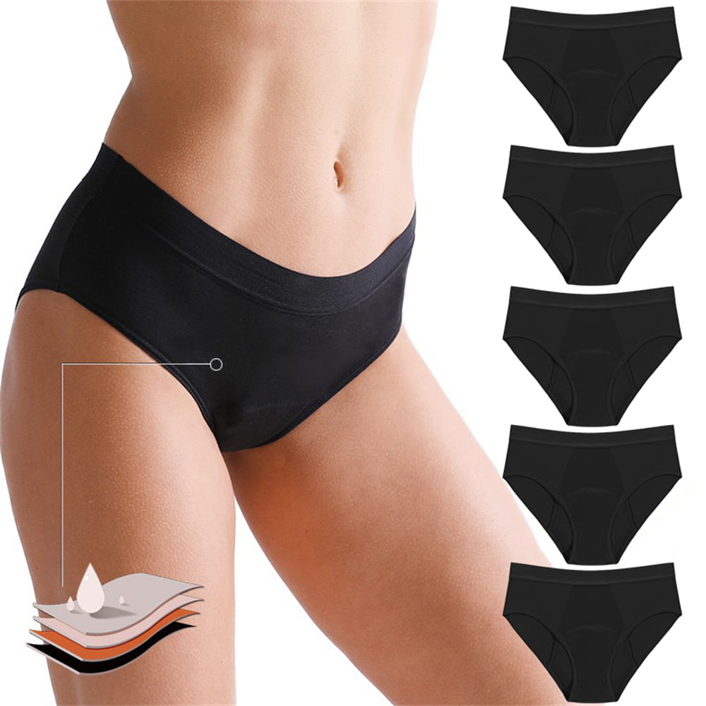 VOOPET 5Pack Menstrual Period Underwear for Women Leak Proof High
