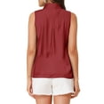 thumbnail image 4 of MODA NOVA Junior's Single Breasted Point Collar Sleeveless Shirt, 4 of 7