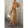 thumbnail image 2 of PRETTYGARDEN Women's Satin Dress Elegant Sleeveless Mock Neck Cocktail Party Maxi Dresses, 2 of 6