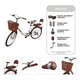thumbnail image 2 of Bicicleta Urbana Vintage R24 Retro 2 Asientos con Canastilla Café, 2 of 6