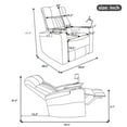 thumbnail image 6 of Oufan 270°Power Swivel Recliner,Leather Home Theater Seating With Hidden Arm Storage and LED Light Strip,Cup Holder,360° Swivel Tray Table,and Cell Phone Holder,Soft Living Room Chair, Blue, 6 of 9