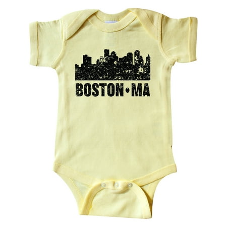 

Inktastic Boston Massachusetts City Skyline with Grunge Gift Baby Boy or Baby Girl Bodysuit
