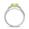 thumbnail image 4 of Diamond-Capitals 2.15 Carat Round Cut Peridot & Red Ruby Gemstone Stylish Engagement Ring for Women Solid 18K White Gold Size 10, 4 of 7