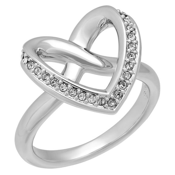 Swarovski 5140097 Women's Cupidon Rhodium Plated Ring, Size 9