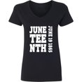 thumbnail image 3 of Inktastic Juneteenth June 19, 1865 Women's V-Neck T-Shirt, 3 of 5