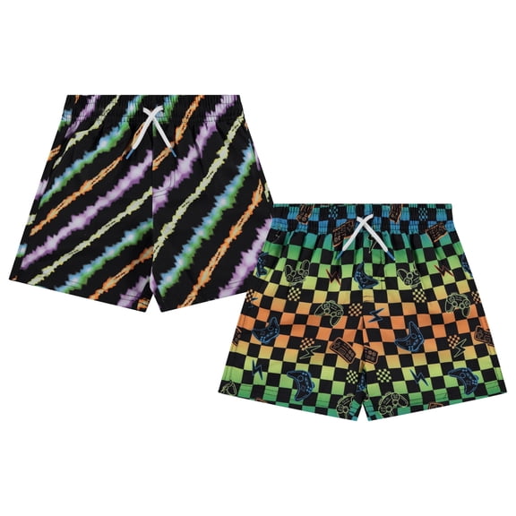 BCOOL 2-Pack Boys Swim Trunks Size 10-12, Quick Dry Swimming Shorts with Liner