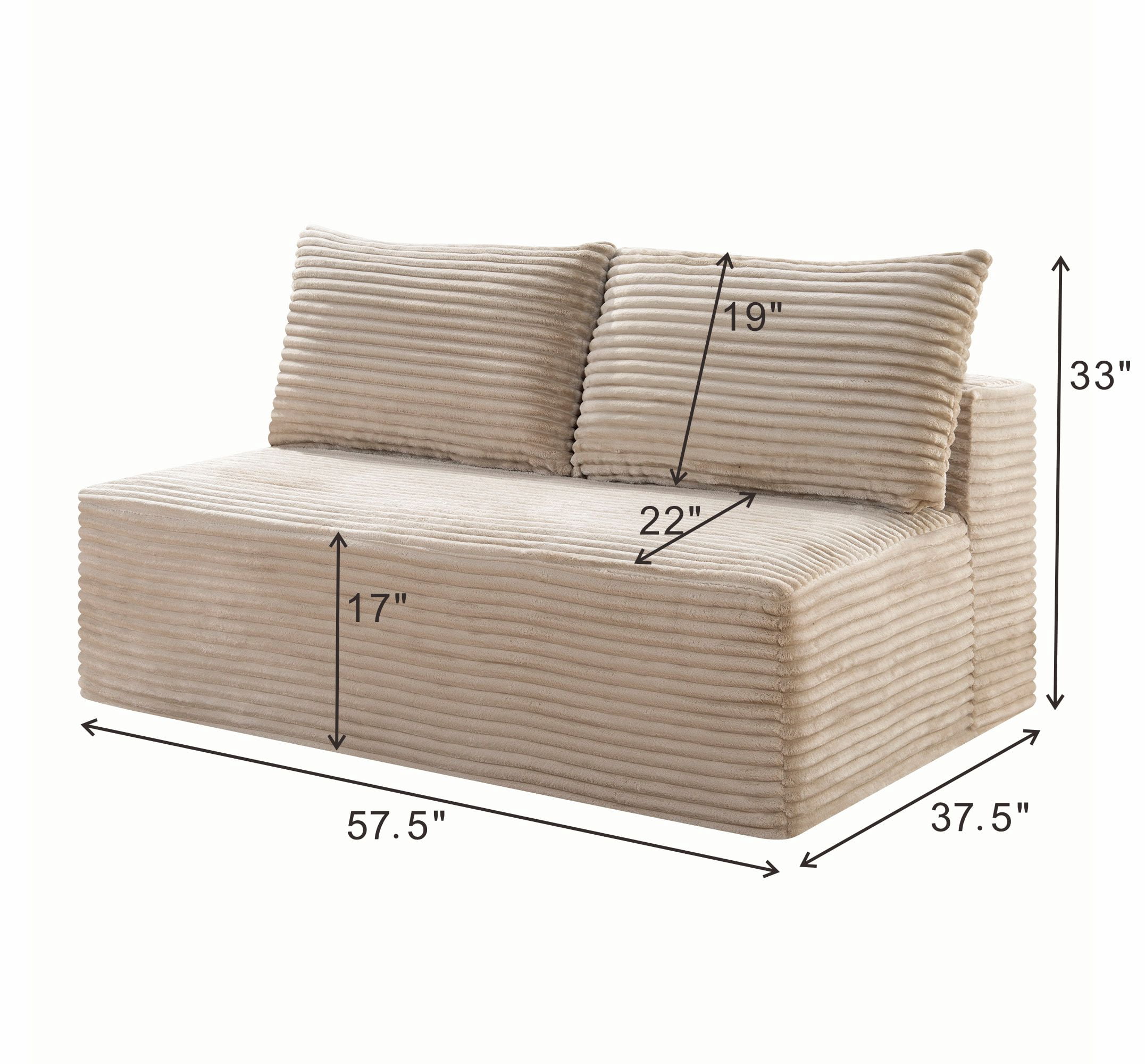 Leumius 57.5" Small Loveseat Sofa Couches for Small Spaces,Memory Foam Corduroy Cloud Couch,Compressed Boneless 2 Seater Couch for Living Room,Apartment,Camel
