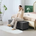 thumbnail image 6 of GVN Storage Ottoman Bench, Ottoman Bench,44" Ottoman with Storage, Lid, Legs, Corduroy End of Bed Bench, Gray, 6 of 7