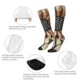 thumbnail image 4 of Picia Women Crew Soft Moisture-wicking Socks USA Sunflower Flag Pattern Design Cotton Socks, One Size fit All, 4 of 9