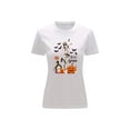 thumbnail image 1 of Playera Blusa De Calaca Murcielagos y Calabaza Halloween Dia De Muertos Color Blanco Talla Mediana Marca Emil SaEs, 1 of 4