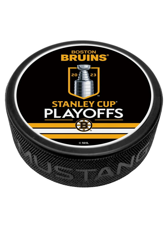 Black Boston Bruins 2023 Stanley Cup Playoffs Hockey Puck