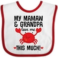 thumbnail image 3 of Inktastic Mamaw and Grandpa Love Me Grandkids Boys or Girls Baby Bib, 3 of 4