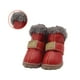 thumbnail image 3 of Greeniant TureClos, 4 Uds., zapatos para perros, botas de nieve impermeables de lana difusa cálida, calzado de invierno para mascotas de cuero PU Ropa para mascotas rojo Tipo 3 Greeniant PT000057-13B, 3 of 6
